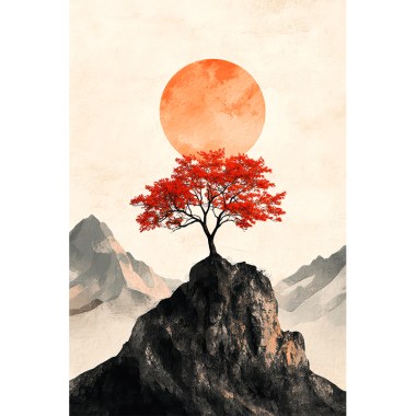  Een boom met rood blad